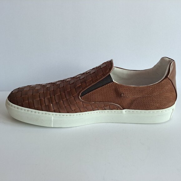 NEW Bacco Bucci Woven Brown Leather Slip-on Shoes Size 11 main image 8
